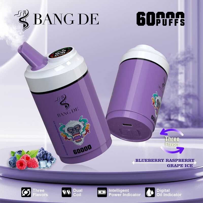 Bang DE 60K 3 in 1 Flavors Hot-Selling Model Wholesale Deal-850mAh battery. 60ml E-liquid. Multiple Nicotine 12 Flavors