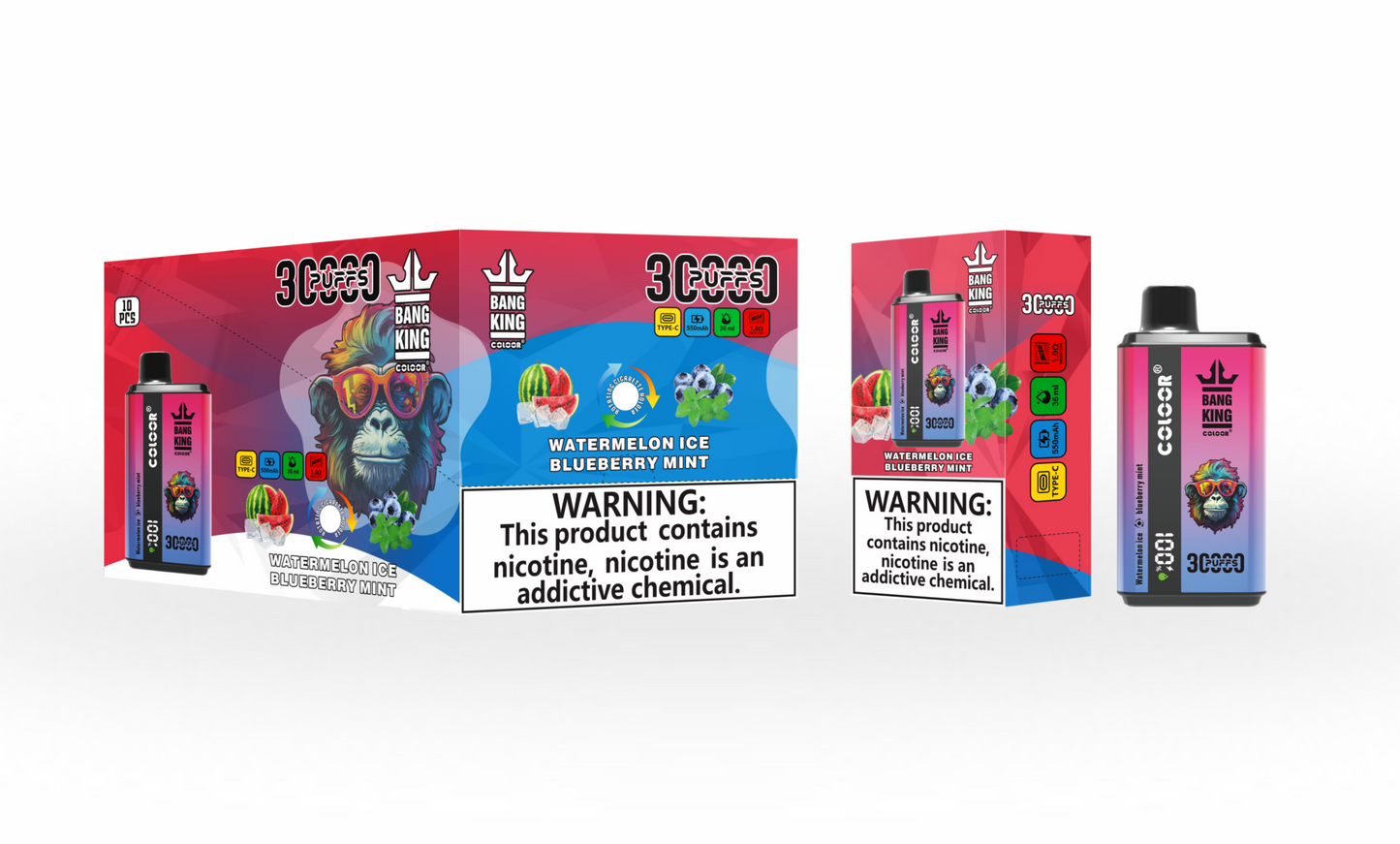 Bang Kingdoms Rex 30000 Puffs Disposable Vape | 0%-5% Nicotine  - 36ml E-Liquid. 650mAh Battery