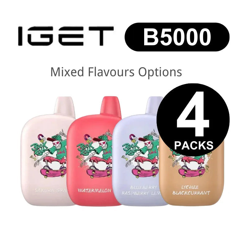 IGET B5000 Puffs Einweg-E-Zigarette – 10 ml E-Liquid, wiederaufladbar, 40 mg/50 mg Nikotin 