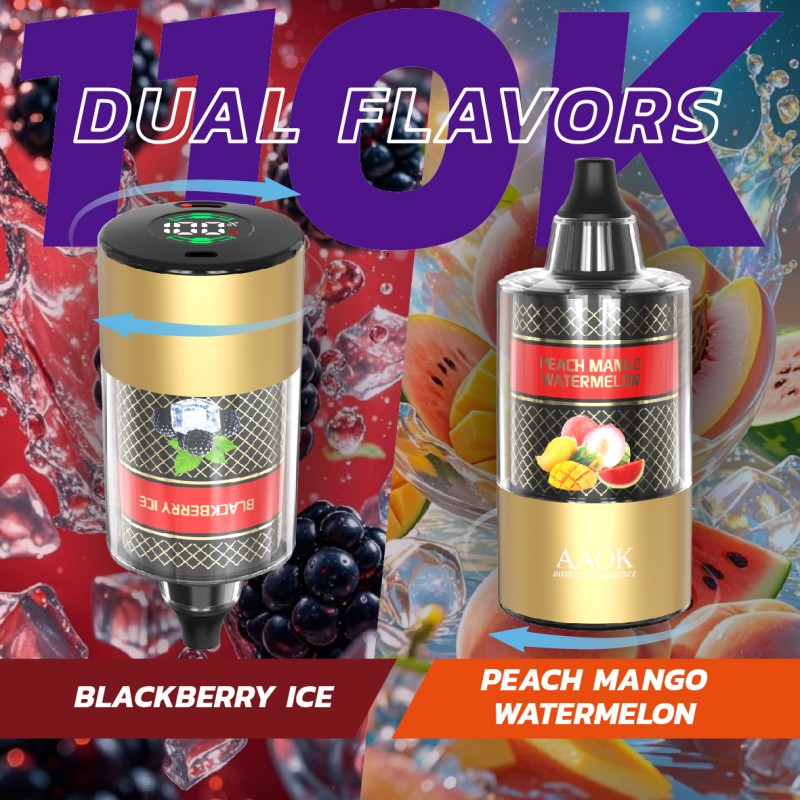 AAOK elektronische Wasserpfeife (E-Shisha) 110.000 Züge 60 ml Pod-System Wasserpfeife Vape 