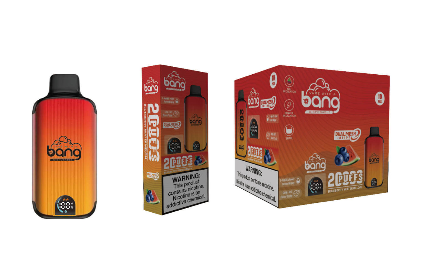 Bang 20000 Puffs Vape 20K Disposable Vape Pen E Cigarette Prefilled 25ml 650mAh Battery 16 Flavors