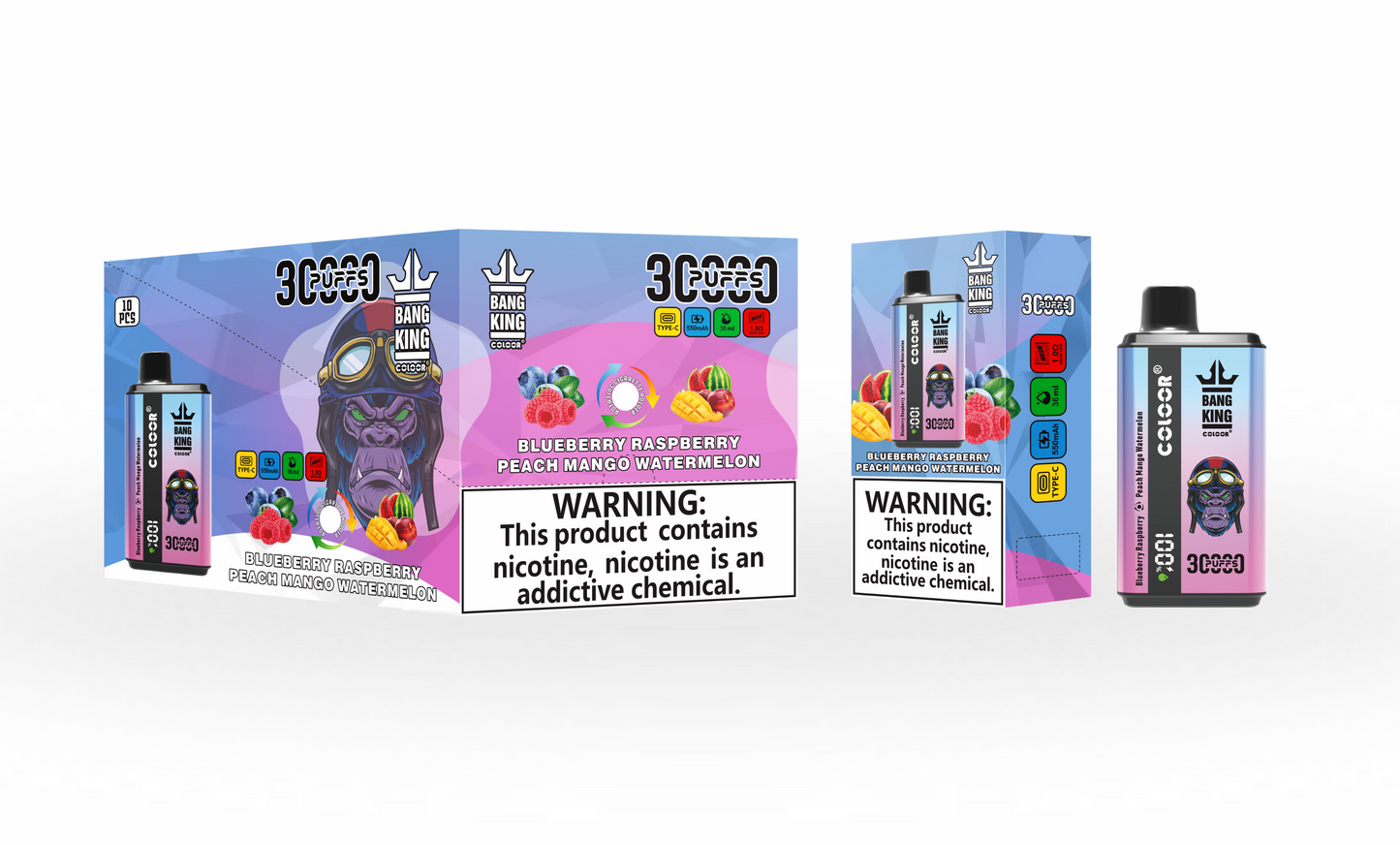 Bang Kingdoms Rex 30000 Puffs Disposable Vape | 0%-5% Nicotine  - 36ml E-Liquid. 650mAh Battery