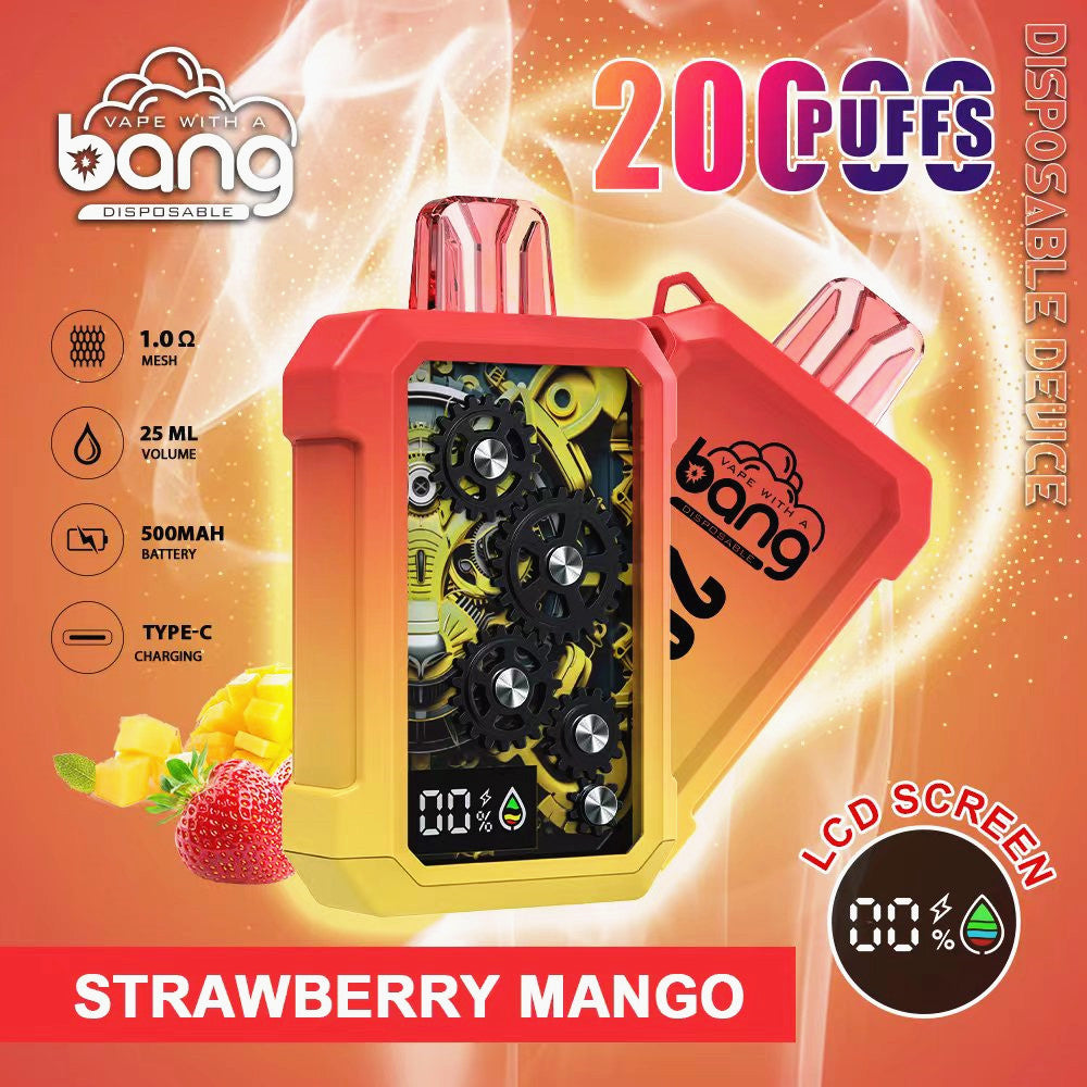 BANG Tick Tock 20000 Puffs Disposable Vape Wholesale-650mAh battery. 16ml E-liquid. Multiple Nicotine 12 Flavors