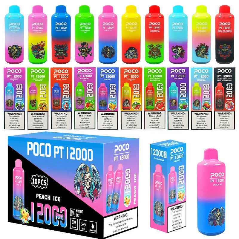 POCO PT 12000 Züge – 22 ml, 5 % Nikotinsalz, 10 Geschmacksrichtungen, Mesh-Coil 