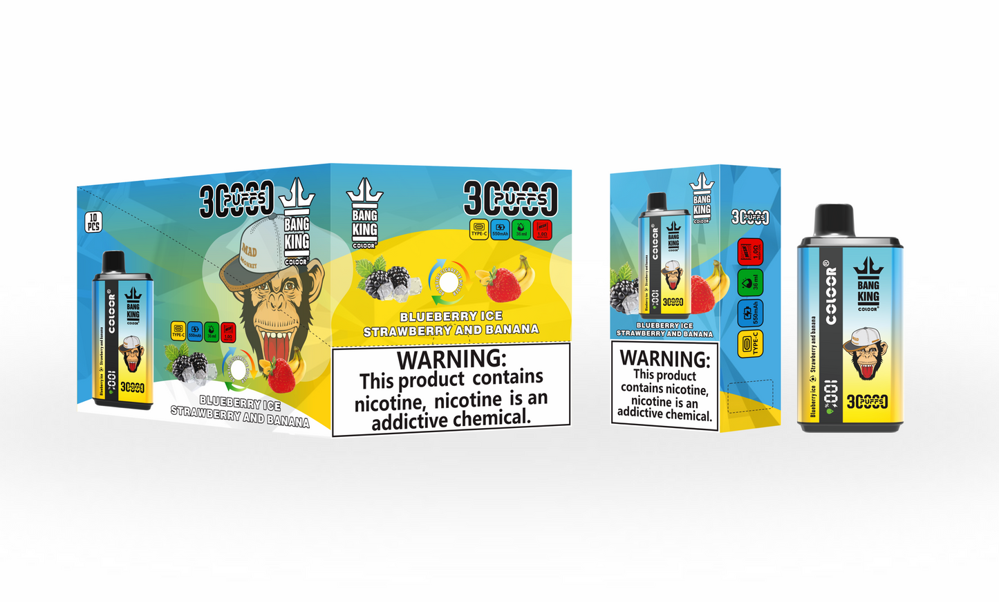 Bang Kingdoms Rex 30000 Puffs Disposable Vape | 0%-5% Nicotine  - 36ml E-Liquid. 650mAh Battery