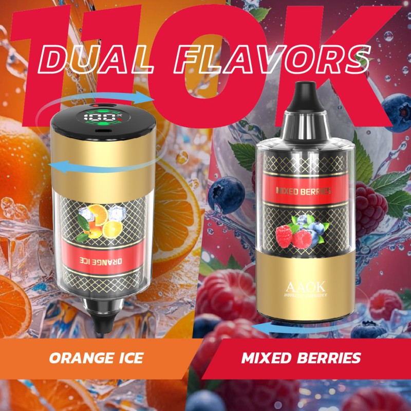 AAOK elektronische Wasserpfeife (E-Shisha) 110.000 Züge 60 ml Pod-System Wasserpfeife Vape 
