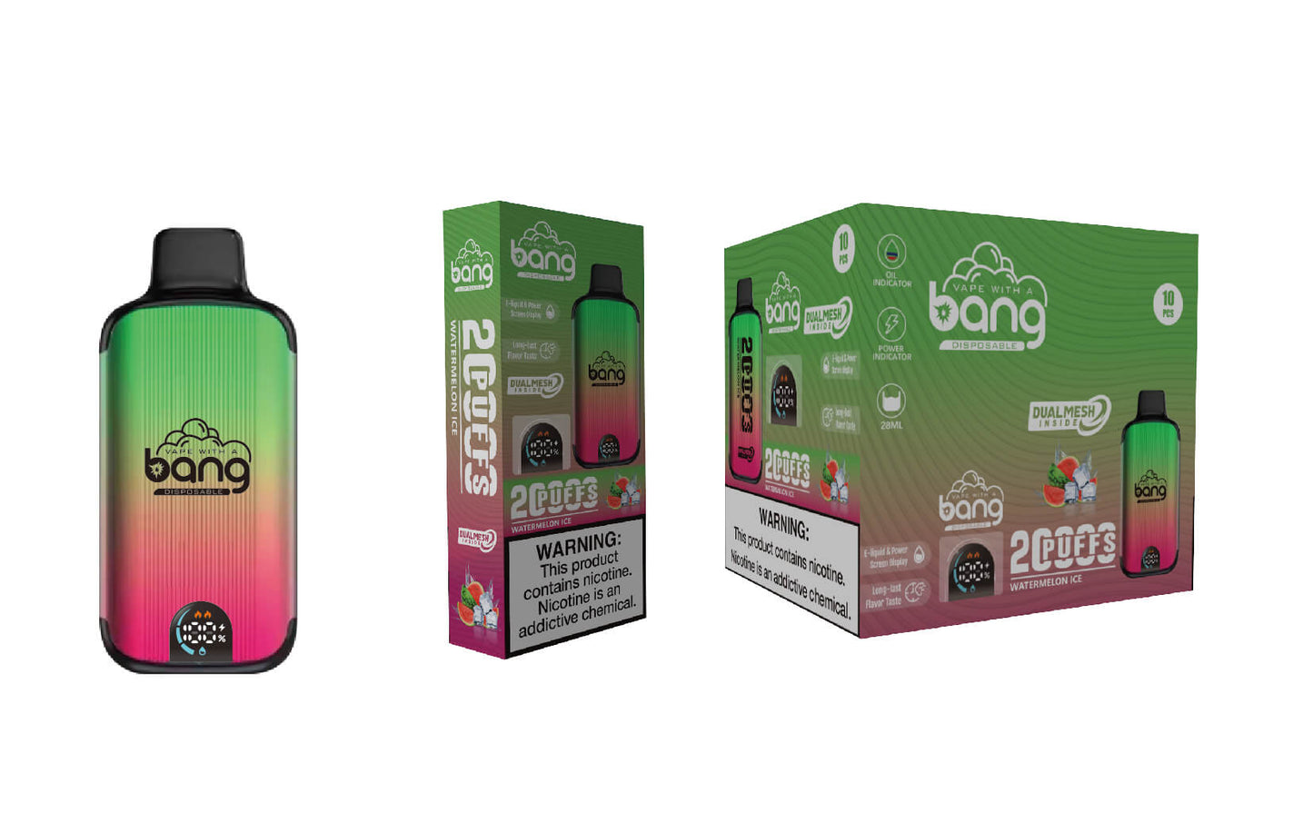 Bang 20000 Puffs Vape 20K Disposable Vape Pen E Cigarette Prefilled025ml 650mAh Disposable Vape 16 Flavors