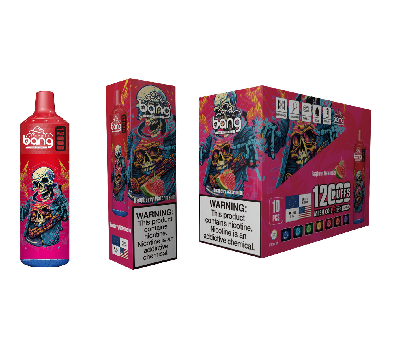 Bang King 12000 Puffs Disposable 650mAh  20ml Vape E Cigarettes Puff 12k Prefilled Pod- 650mAh  20ml Vape 12 Flavors