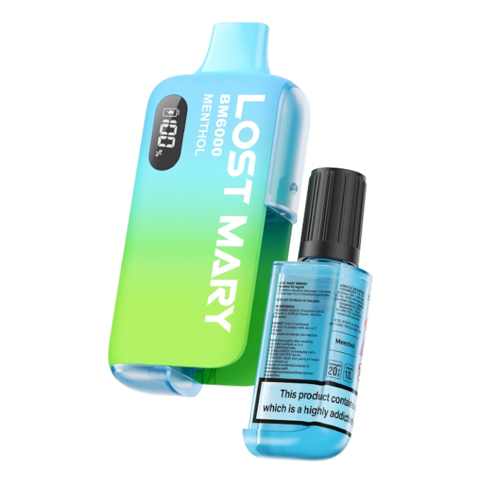 Lost Mary BM6000 Disposable Vape Kit USB-C 10ml e-liquid capacity 650mAh rechargeable TPD UK