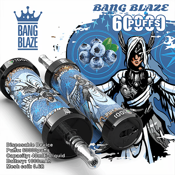 BANG BLAZE 60000 Puffs Disposable Vape Wholes hale-1000mAh baterry. 40ml E-liquid.Multiple Nicotine 10 Flavors