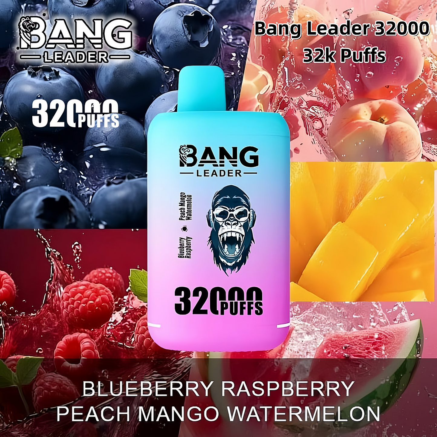 BANG LEADER 32000 Puffs Disposable Vape Wholesale-650mAh Battery. 28ml E-liquid. Multiple Nicotine 12 Flavors