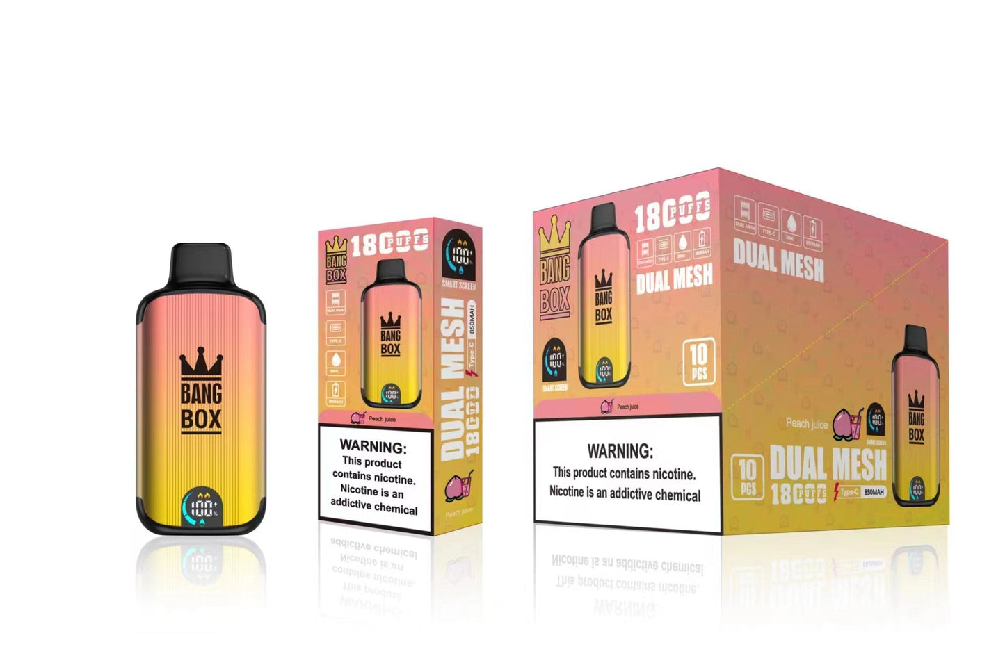 BANGBOX 18000 Puffs Disposable Vape Wholesale-850mAh Battery. 40ml E-liquid. Multiple Nicotine 12 Flavors
