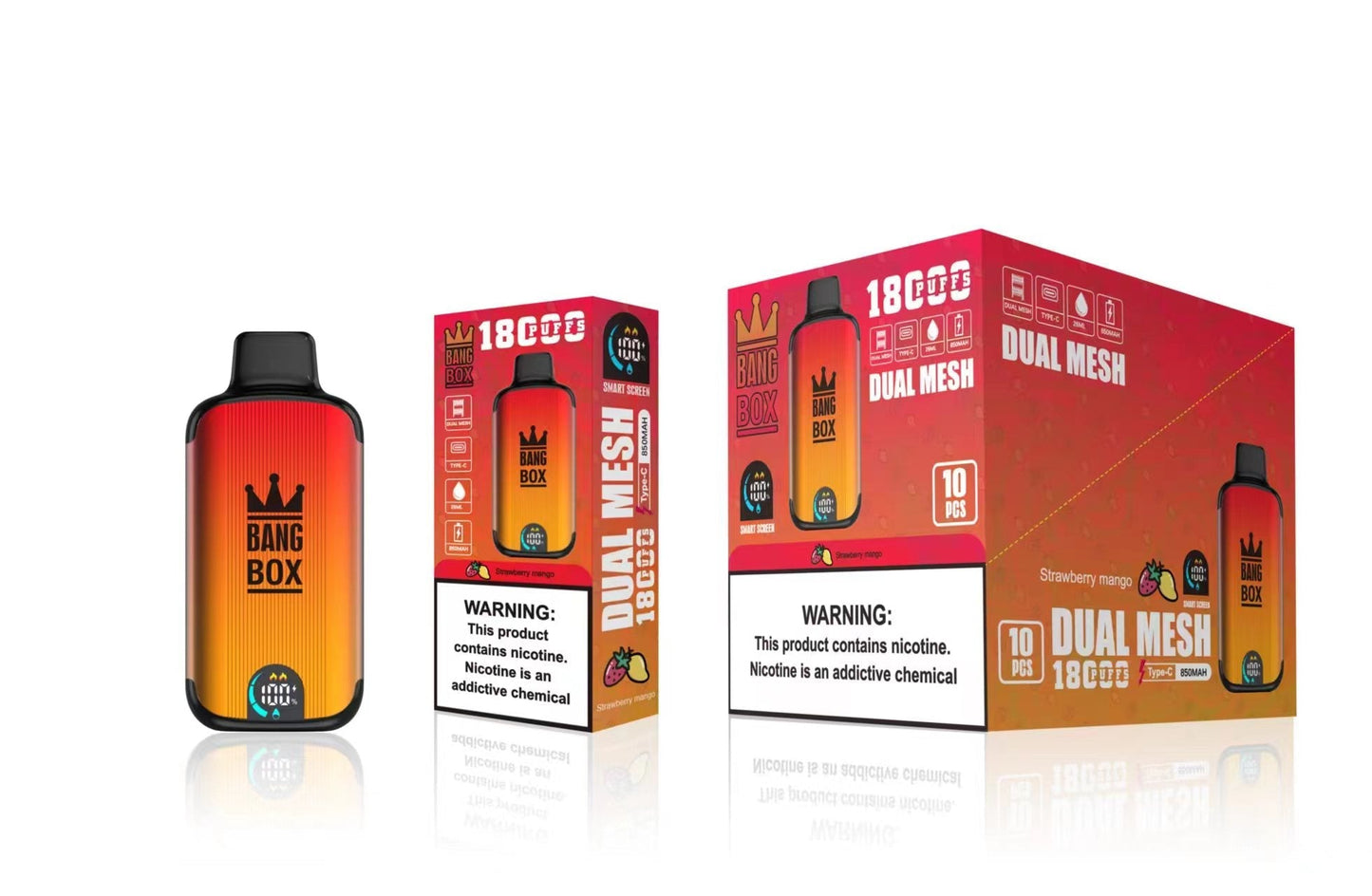 BANGBOX 18000 Puffs Disposable Vape Wholesale-850mAh Battery, 40ml E-liquid, Multiple Nicotine 12 Flavors