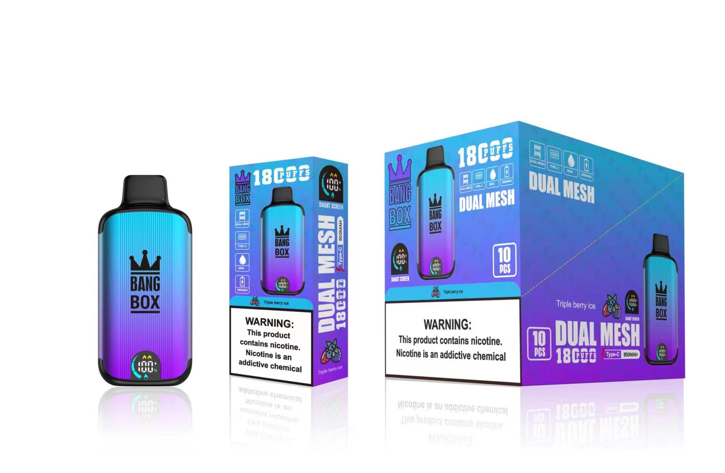 BANGBOX 18000 Puffs Disposable Vape Wholesale-850mAh Battery. 40ml E-liquid. Multiple Nicotine 12 Flavors