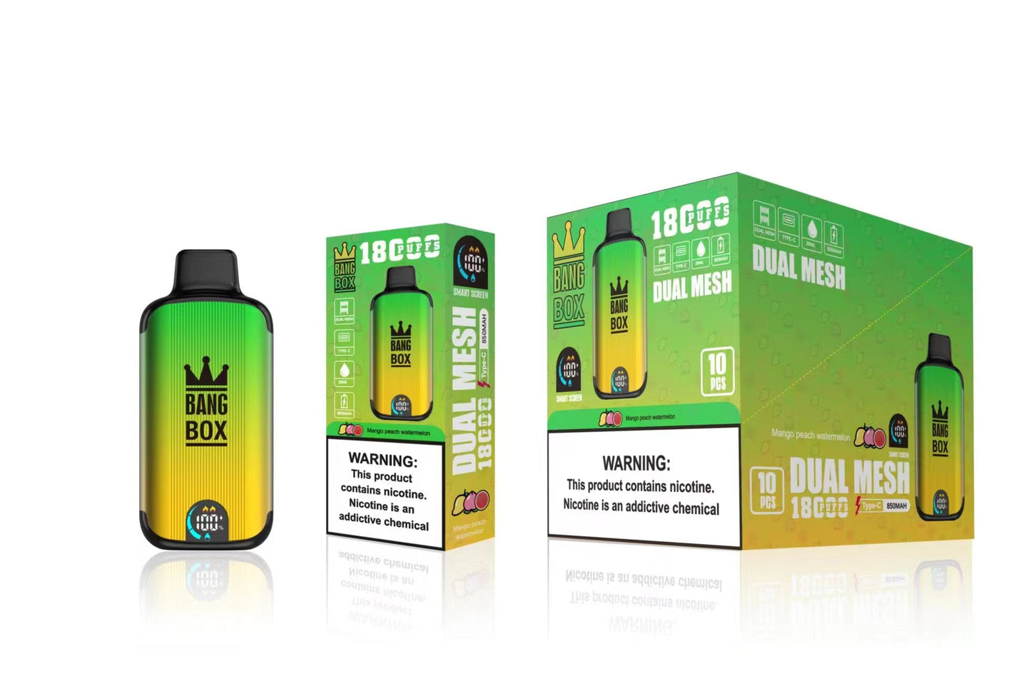 BANGBOX 18000 Puffs Disposable Vape Wholesale-850mAh Battery, 40ml E-liquid, Multiple Nicotine 12 Flavors