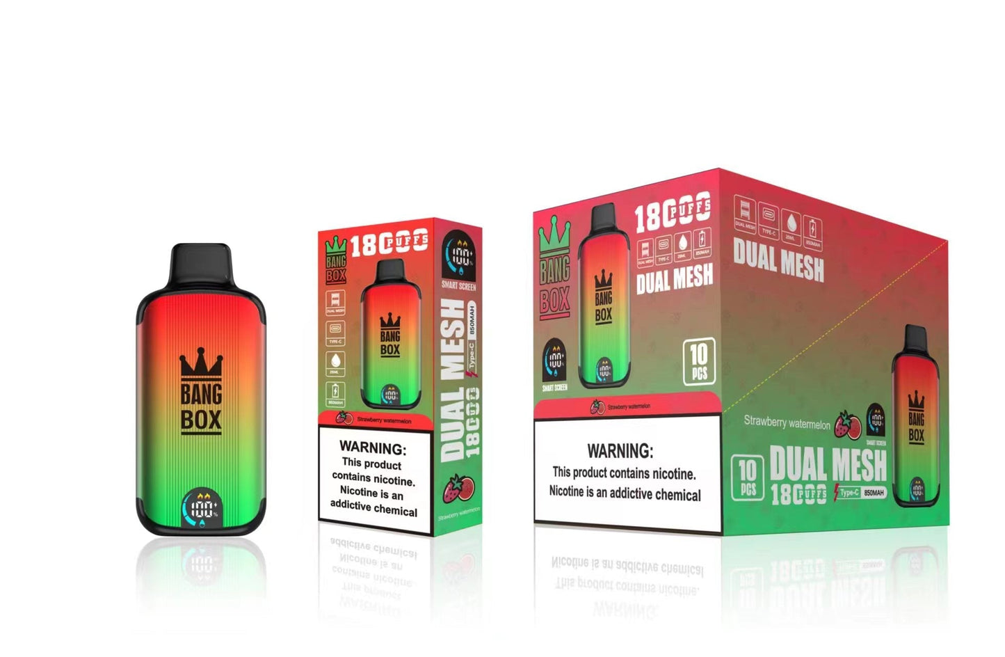 BANGBOX 18000 Puffs Disposable Vape Wholesale-850mAh Battery. 40ml E-liquid. Multiple Nicotine 12 Flavors