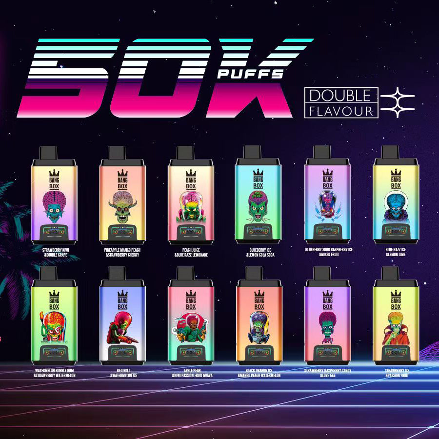 BANGBOX 50000 Puffs Disposable Vape Wholesale-850mAh Battery. 45ml E-liquid. Multiple Nicotine 12 Flavors