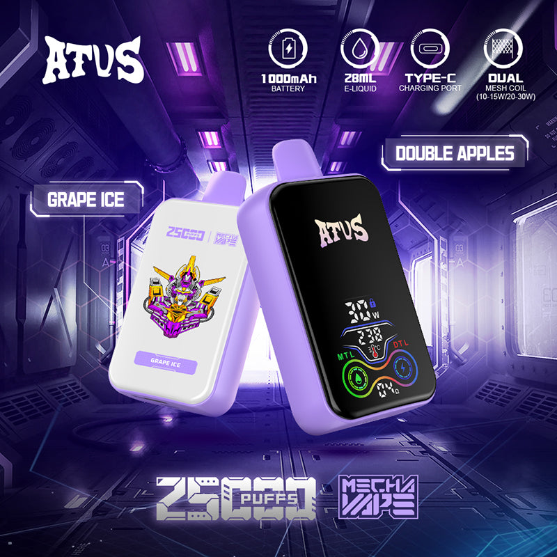 ATVS Mecha 25000 Puffs Disposable Vape Wholesale-1000mAh. 20ml E-liquid.Multiple Nicotine 14 Flavors