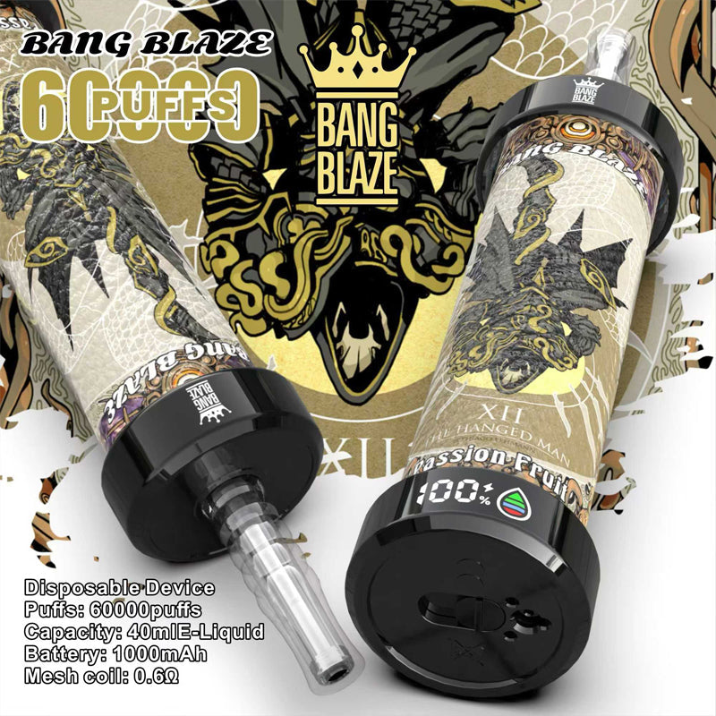 BANG BLAZE 60000 Puffs Disposable Vape Wholes hale-1000mAh baterry. 40ml E-liquid.Multiple Nicotine 10 Flavors