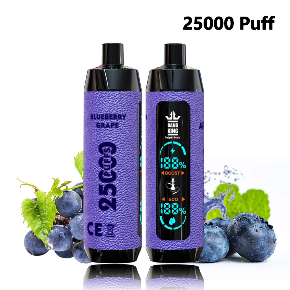 BANG KING Original 25000 puffs 25K Shisha Hookah Delphi Tech Al Fakher 8000 pro max disposable vape-650mAh Battery. 30ml E-liquid. Multiple Nicotine 12 Flavors