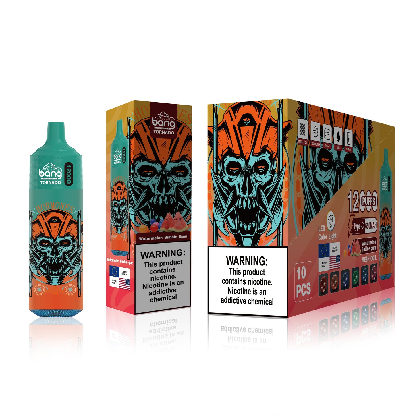 BangKing 12000 Puffs Smart Full Screen Turn Ice Wholesale Disposable Vape Puff 12k Prefilled Pod-850mAh Battery. 40ml E-liquid. Multiple Nicotine 12 Flavors