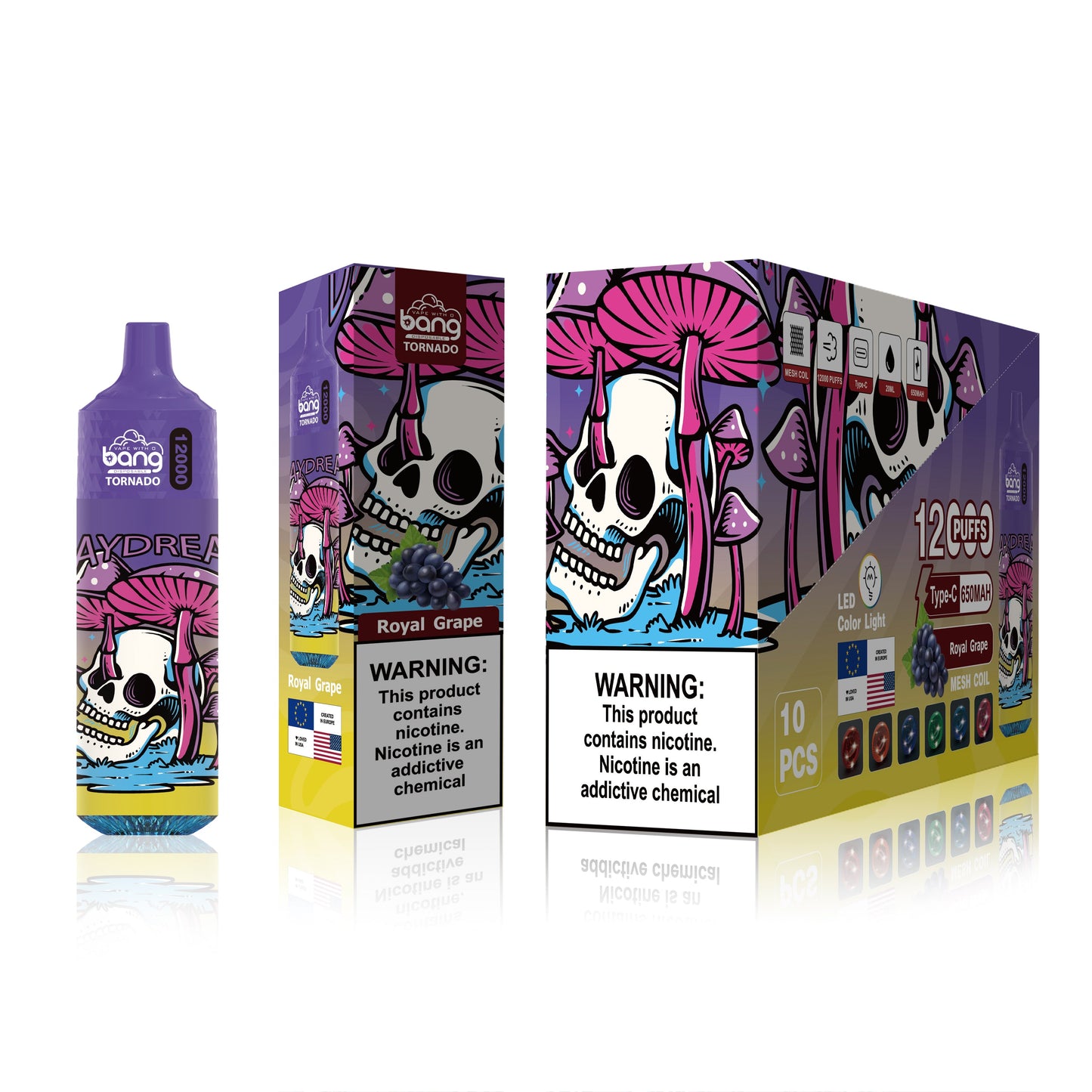 BangKing 12000 Puffs Smart Full Screen Turn Ice Wholesale Disposable Vape Puff 12k Prefilled Pod-850mAh Battery. 40ml E-liquid. Multiple Nicotine 12 Flavors