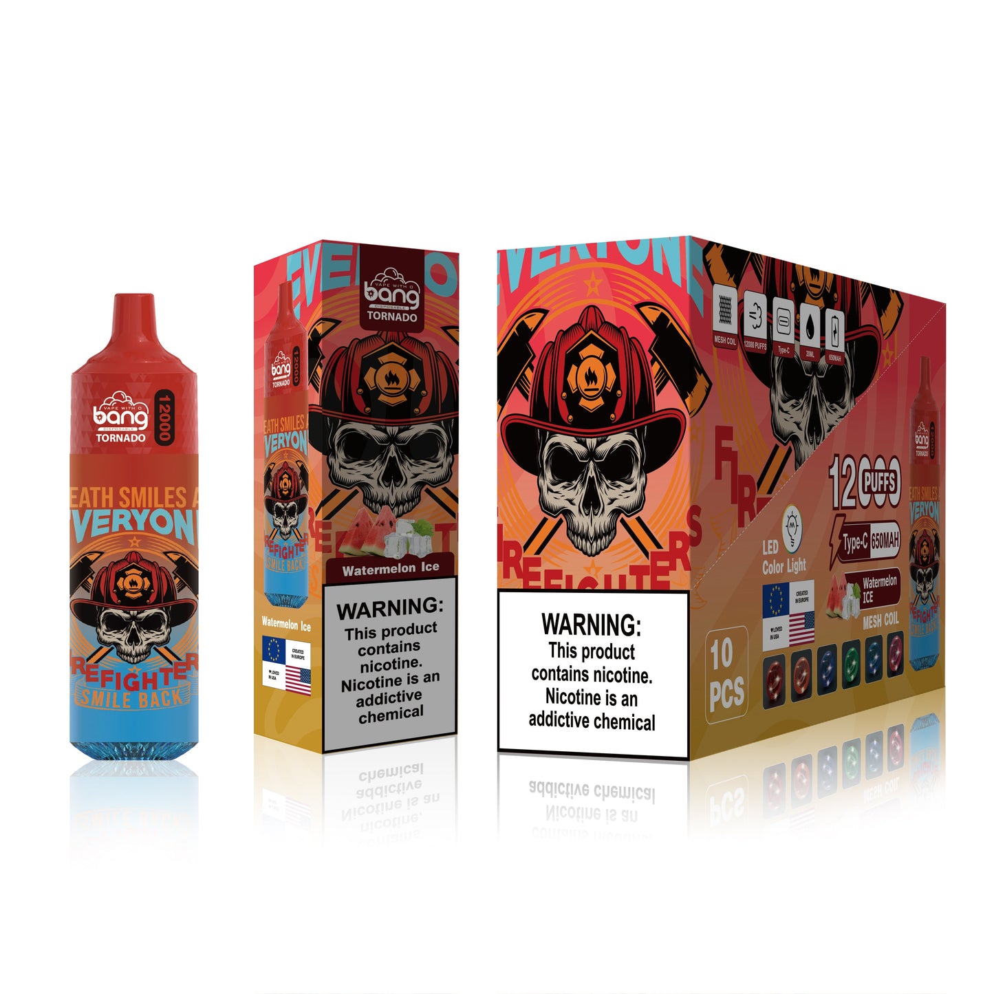 BangKing 12000 Puffs Smart Full Screen Turn Ice Wholesale Disposable Vape Puff 12k Prefilled Pod-850mAh Battery. 40ml E-liquid. Multiple Nicotine 12 Flavors