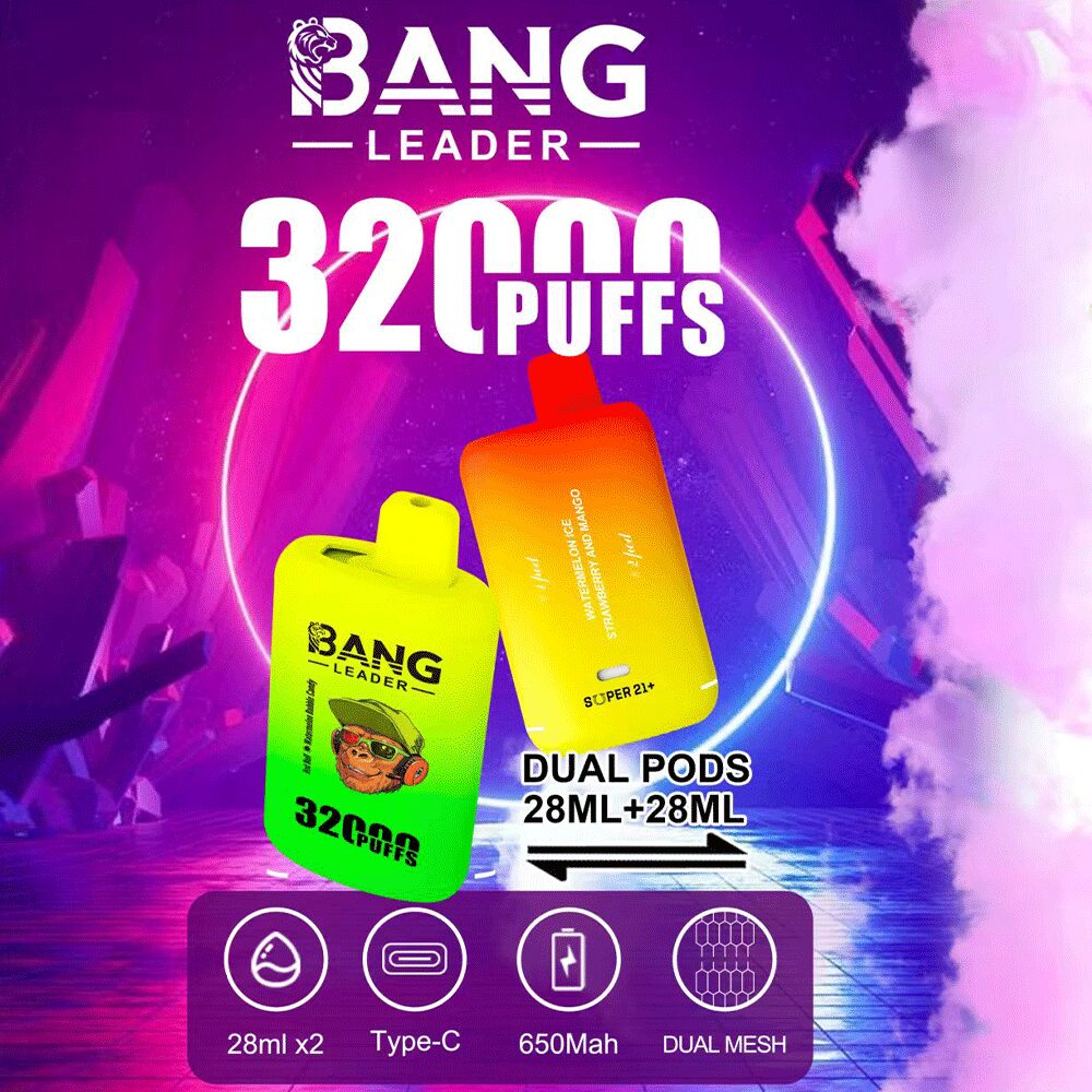 BANG LEADER 32000 Puffs Disposable Vape Wholesale-650mAh Battery. 28ml E-liquid. Multiple Nicotine 12 Flavors