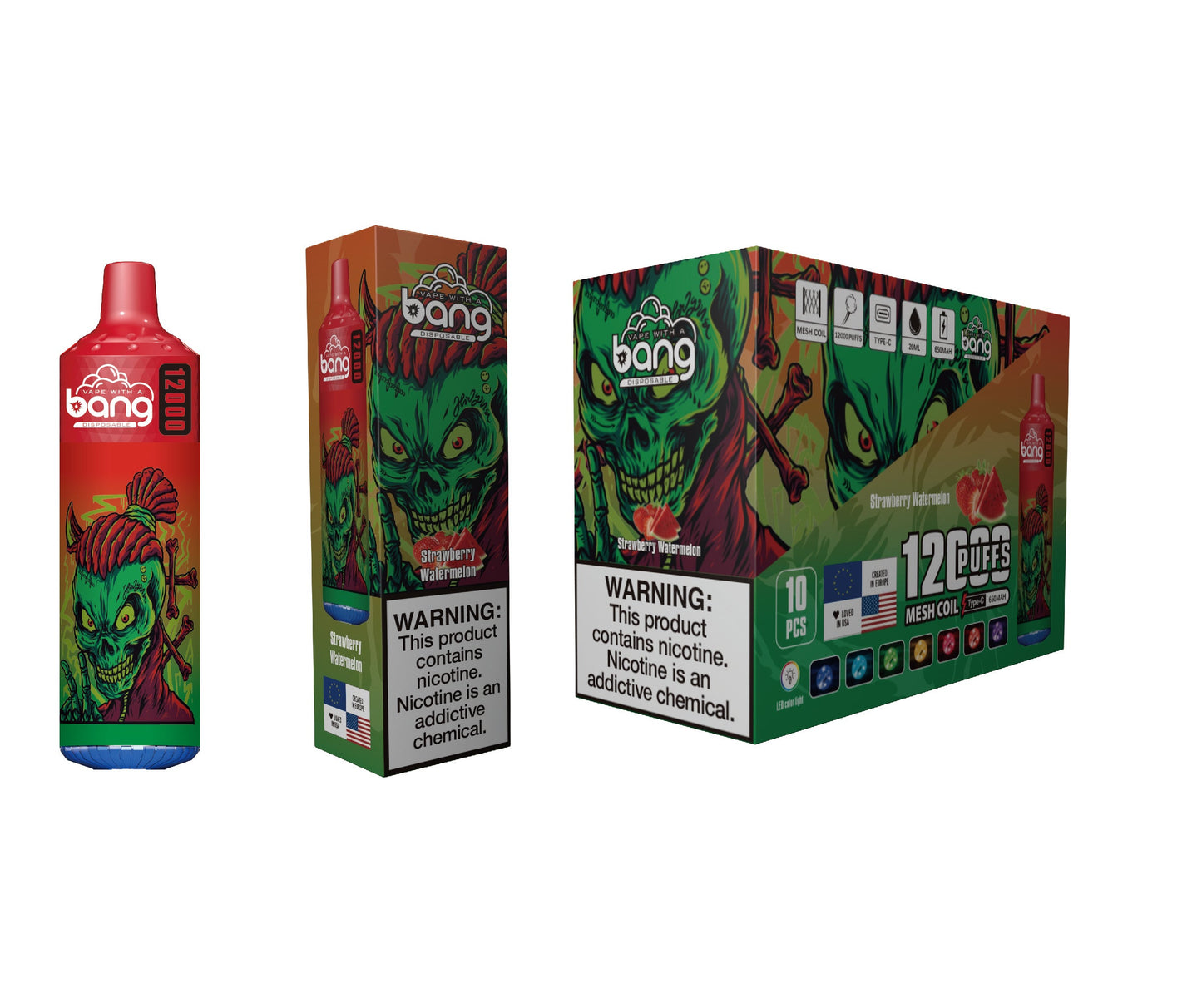 Bang King 12000 Puffs Disposable 650mAh  20ml Vape E Cigarettes Puff 12k Prefilled Pod- 650mAh  20ml Vape 12 Flavors
