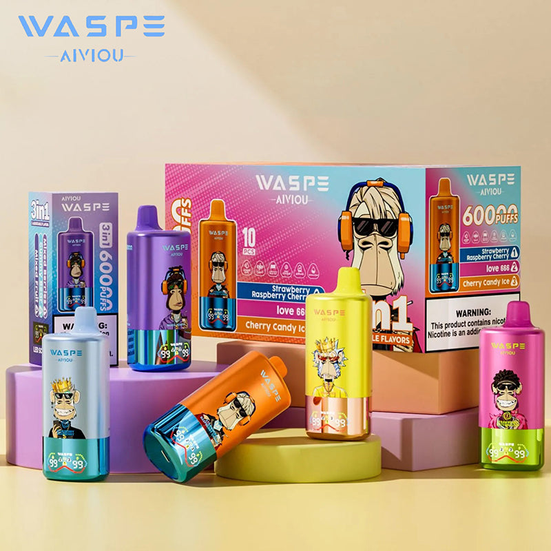 WASPE 3in1 Einweg-E-Zigarette für 60.000 Züge (Großhandel) 