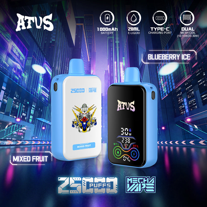 ATVS Mecha 25000 Puffs Disposable Vape Wholesale-1000mAh. 20ml E-liquid.Multiple Nicotine 14 Flavors