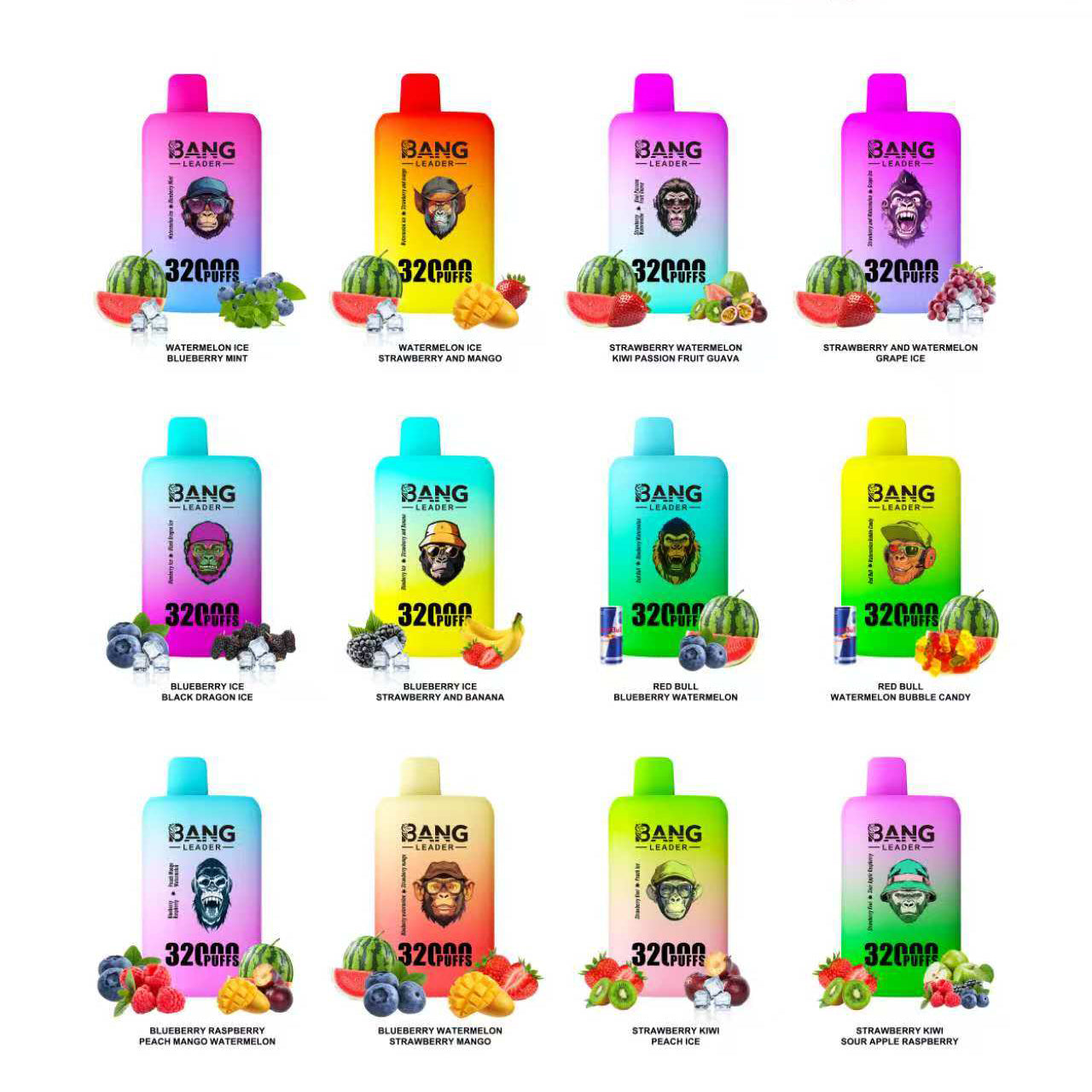 BANG LEADER 32000 Puffs Disposable Vape Wholesale-650mAh Battery. 28ml E-liquid. Multiple Nicotine 12 Flavors