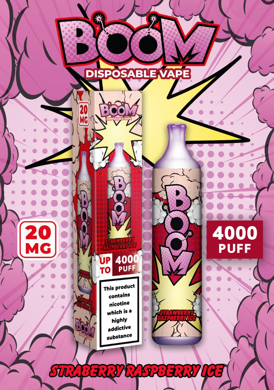 Boom Disposable Vape2 ml 20 mg  Up to 4000 Puffs Non rechargeable