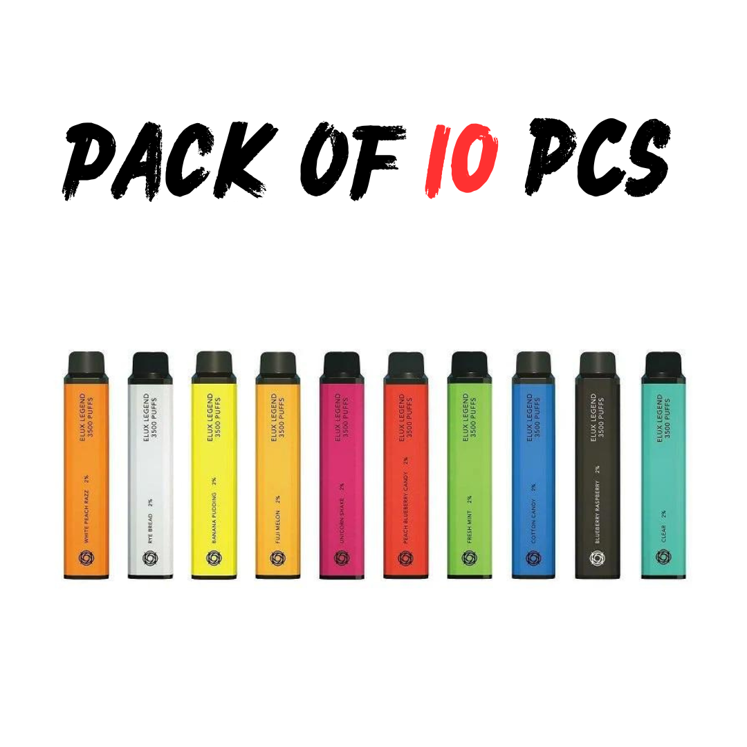 10er-Packung Elux Legend 3500 Puff Einweg-Vape (2 ml, 20 mg Nikotin) – Neue Versionen, nicht wiederaufladbar