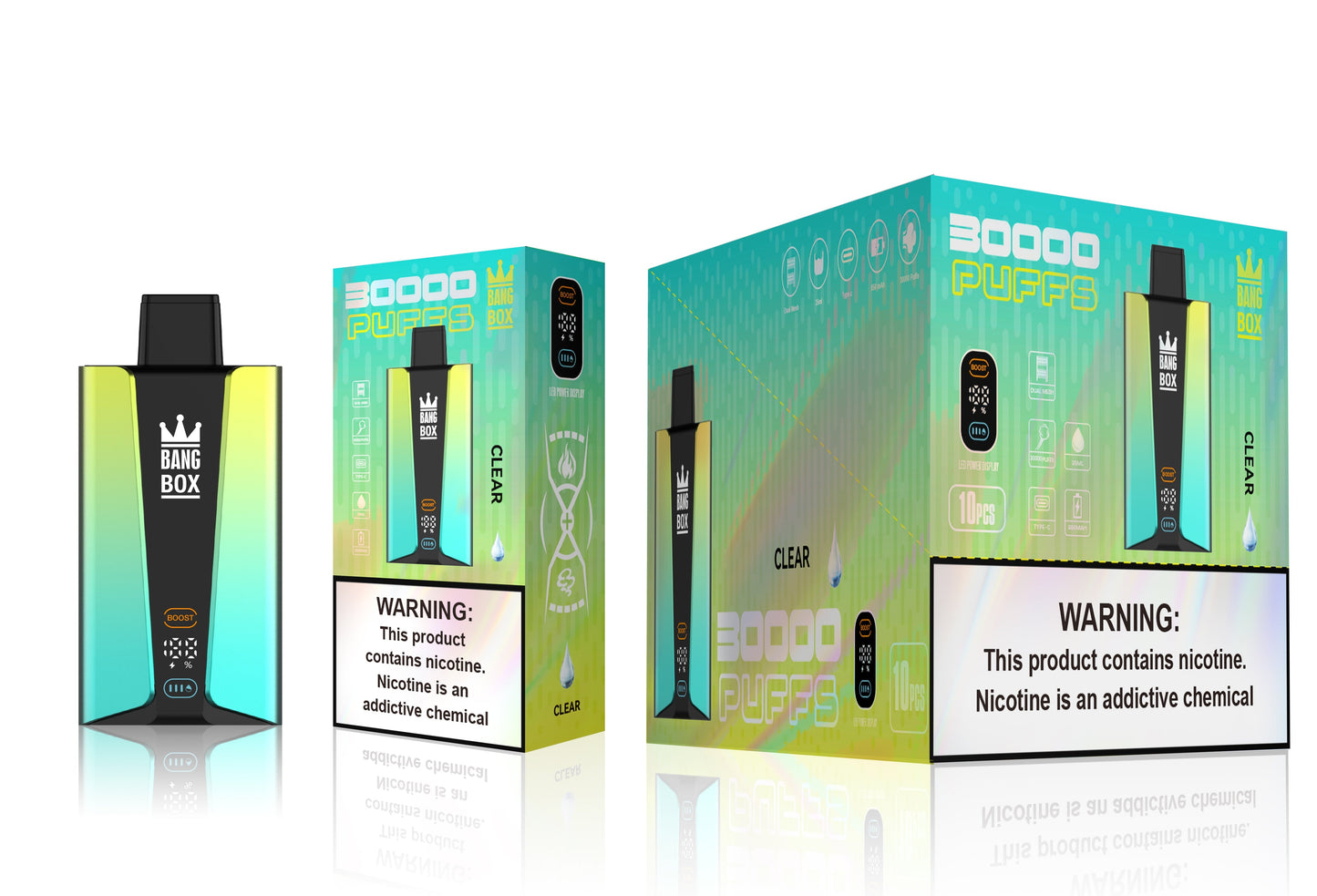 BANGBOX 30000 Puffs Disposable Vape Wholesale-850mAh Battery. 40ml E-liquid. Multiple Nicotine 12 Flavors