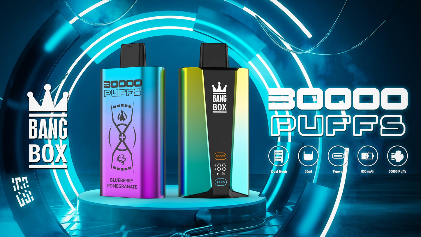 BANGBOX 30000 Puffs Disposable Vape Wholesale-850mAh Battery. 40ml E-liquid. Multiple Nicotine 12 Flavors
