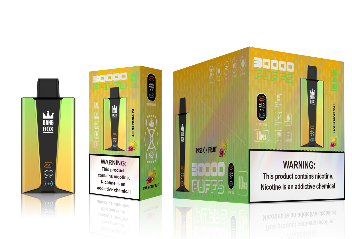 Bangbox 30000puff vape.LED Display capcity Batterya .35ML 850MAH .12 Flavor Display
