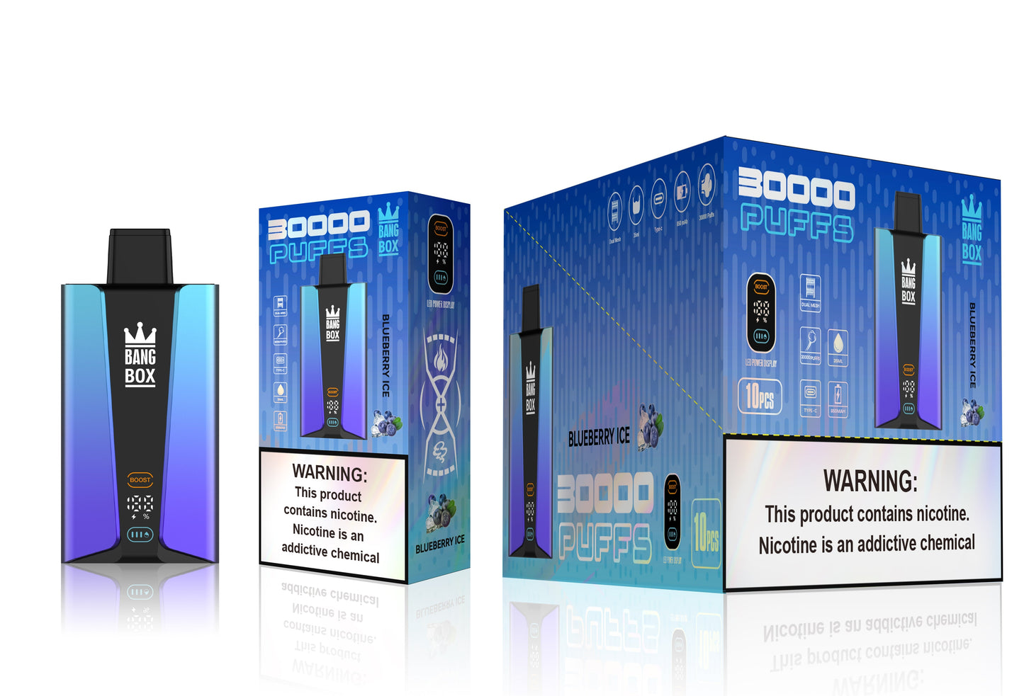 BANGBOX 30000 Puffs Disposable Vape Wholesale-850mAh Battery. 40ml E-liquid. Multiple Nicotine 12 Flavors