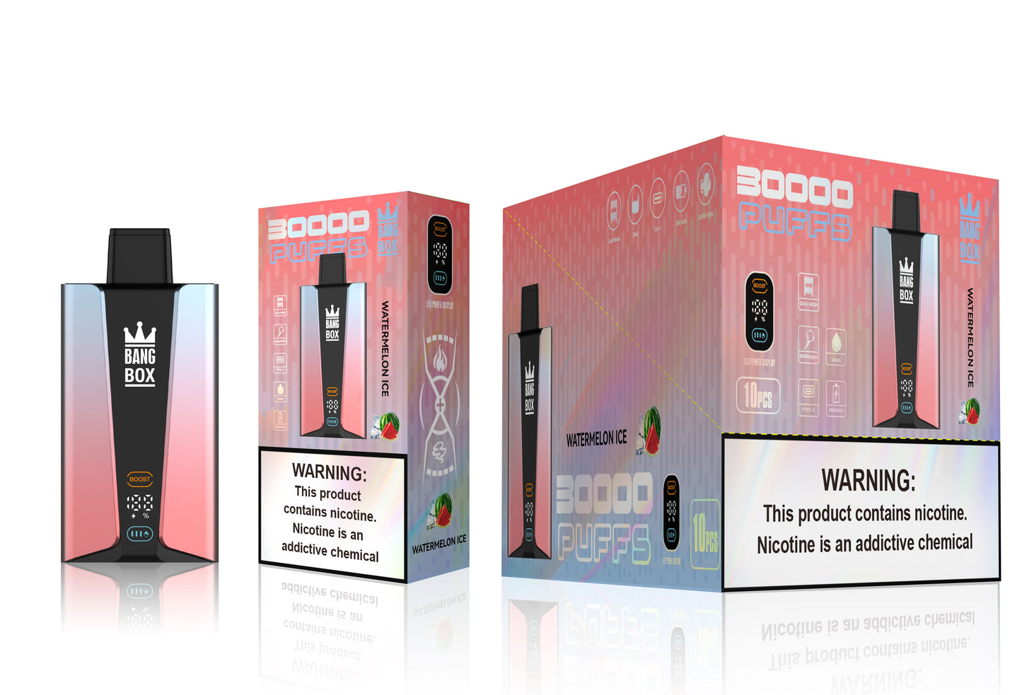 Bangbox 30000puff vape.LED Display capcity Batterya .35ML 850MAH .12 Flavor Display