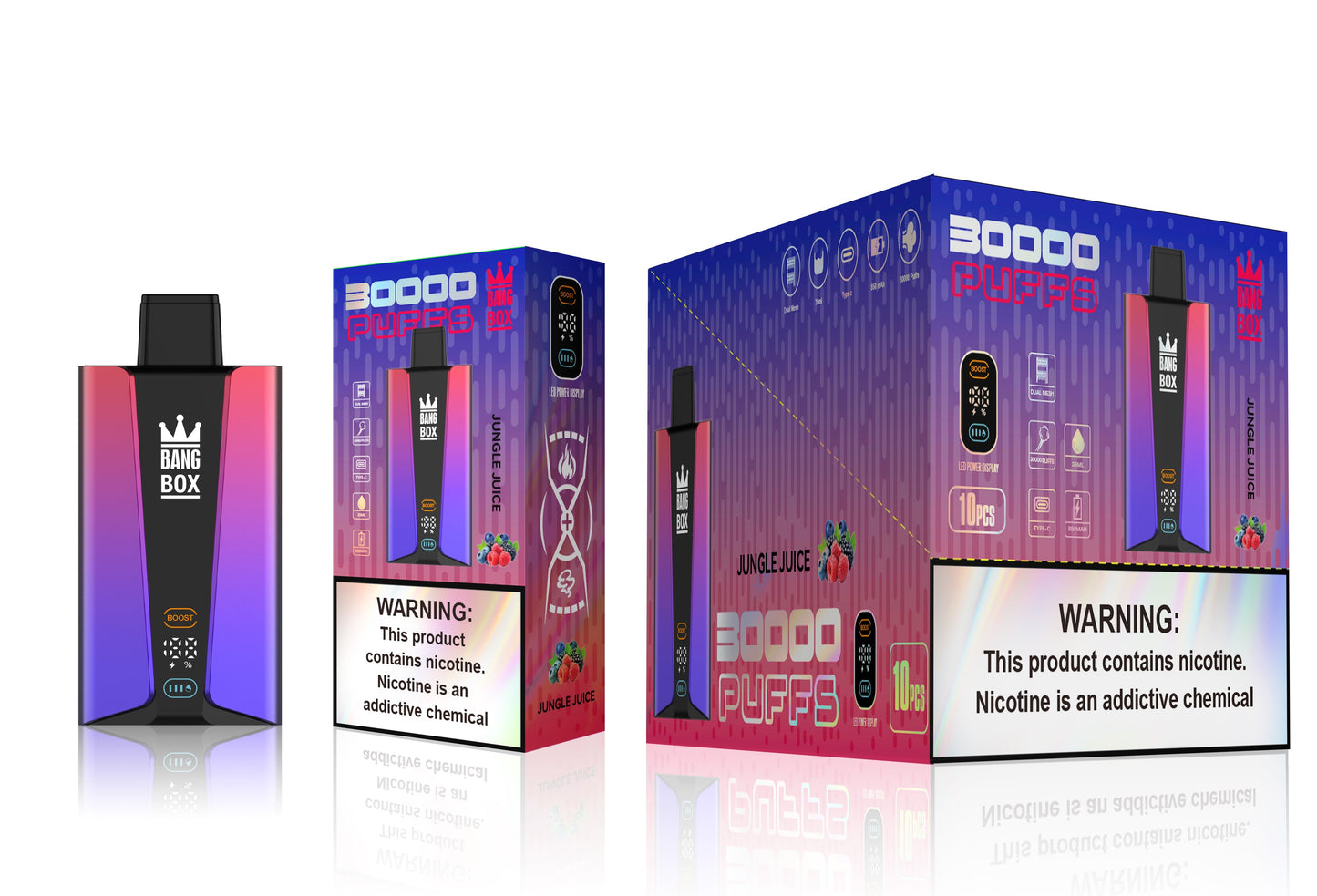 BANGBOX 30000 Puffs Disposable Vape Wholesale-850mAh Battery. 40ml E-liquid. Multiple Nicotine 12 Flavors