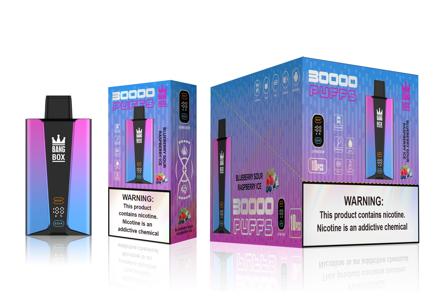 BANGBOX 30000 Puffs Disposable Vape Wholesale-850mAh Battery. 40ml E-liquid. Multiple Nicotine 12 Flavors