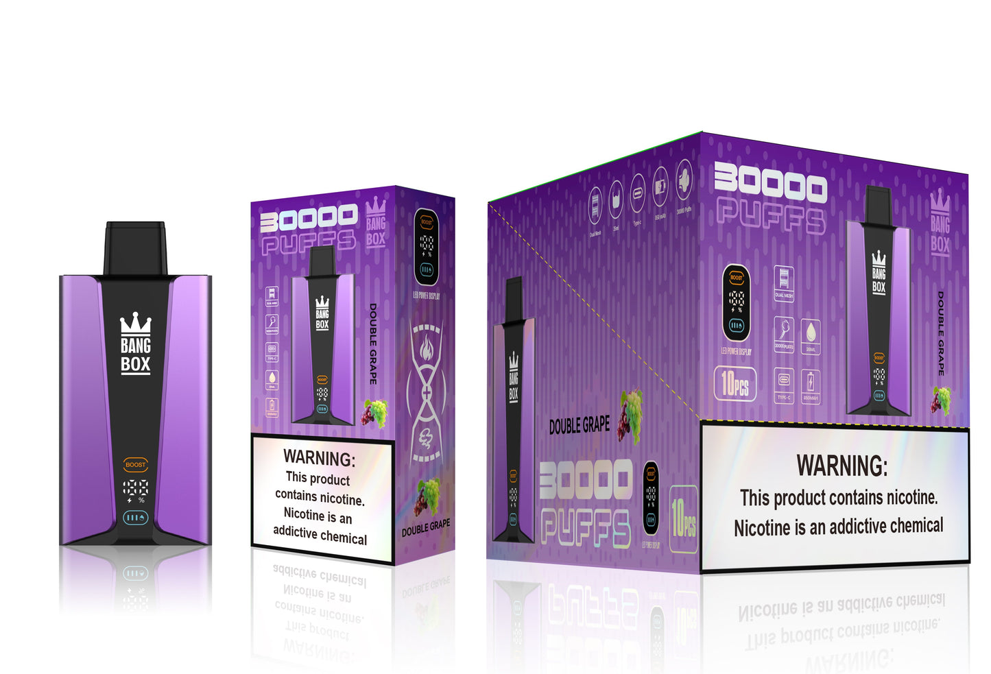 BANGBOX 30000 Puffs Disposable Vape Wholesale-850mAh Battery. 40ml E-liquid. Multiple Nicotine 12 Flavors