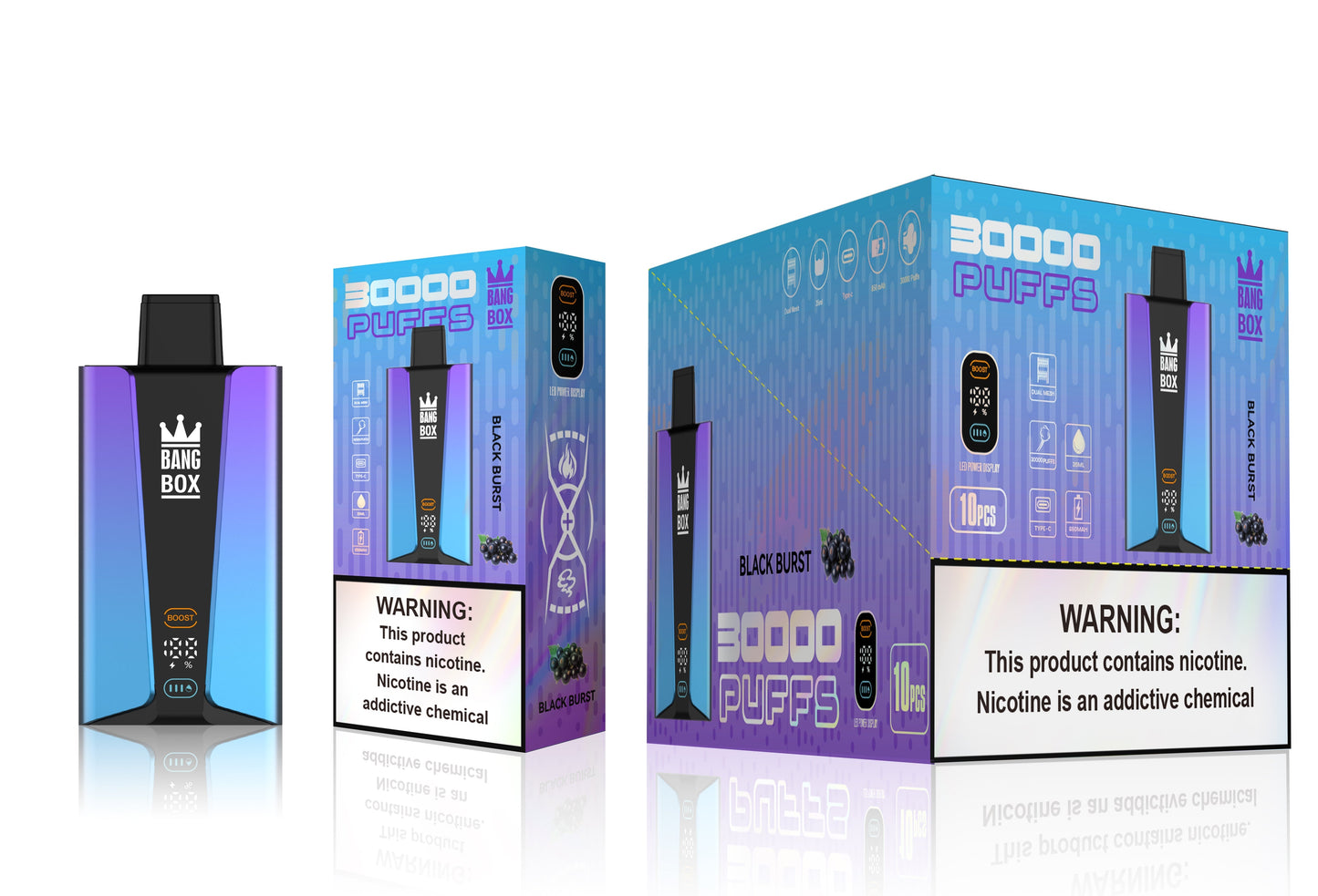 BANGBOX 30000 Puffs Disposable Vape Wholesale-850mAh Battery. 40ml E-liquid. Multiple Nicotine 12 Flavors