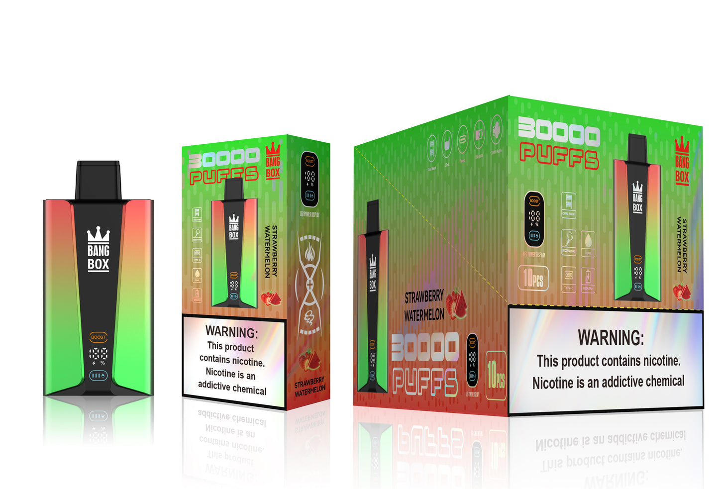 Bangbox 30000puff vape.LED Display capcity Batterya .35ML 850MAH .12 Flavor Display
