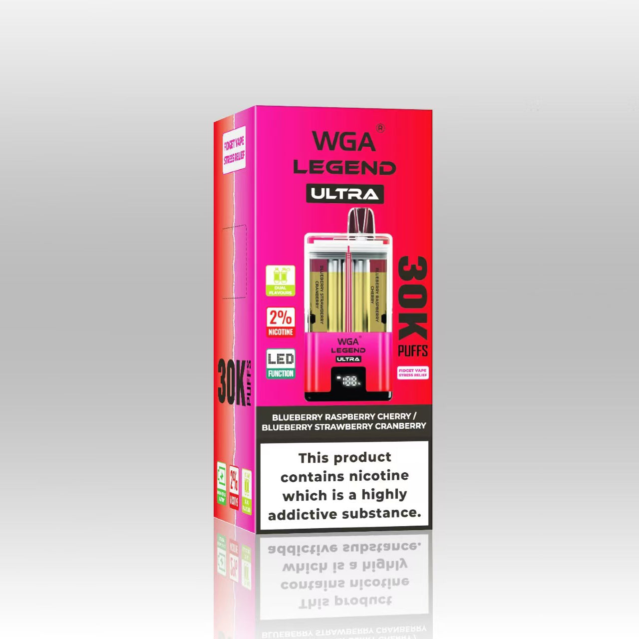 WGA Crystal LEGEND ULTRA 30000 puff Disposable Vape Wholesale,650 mAh 15 Flavors 20ML+2 ML