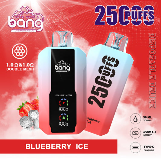 Bang 25000 Puffs Smart Full Screen Turn Ice Wholesale Disposable Vape E Cigarette Puff 25k  Prefilled Pod
