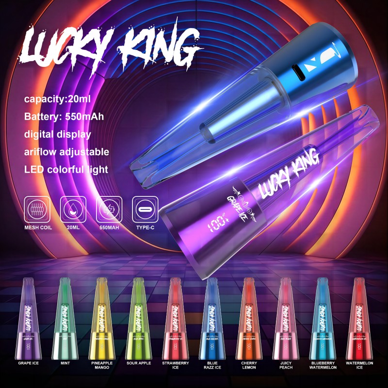 Lucky King 15000 Puffs Disposable Vape Wholesale-550mAh battery, 20ml E-liquid,Multiple Nicotine 10 Flavors