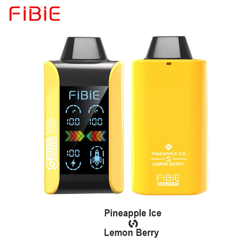ANANAS-EIS &amp; ZITRONENBEERE - FIBIE 15000 ZÜGE Einweg-E-Zigarette mit zwei Geschmacksrichtungen (15000 ZÜGE) 