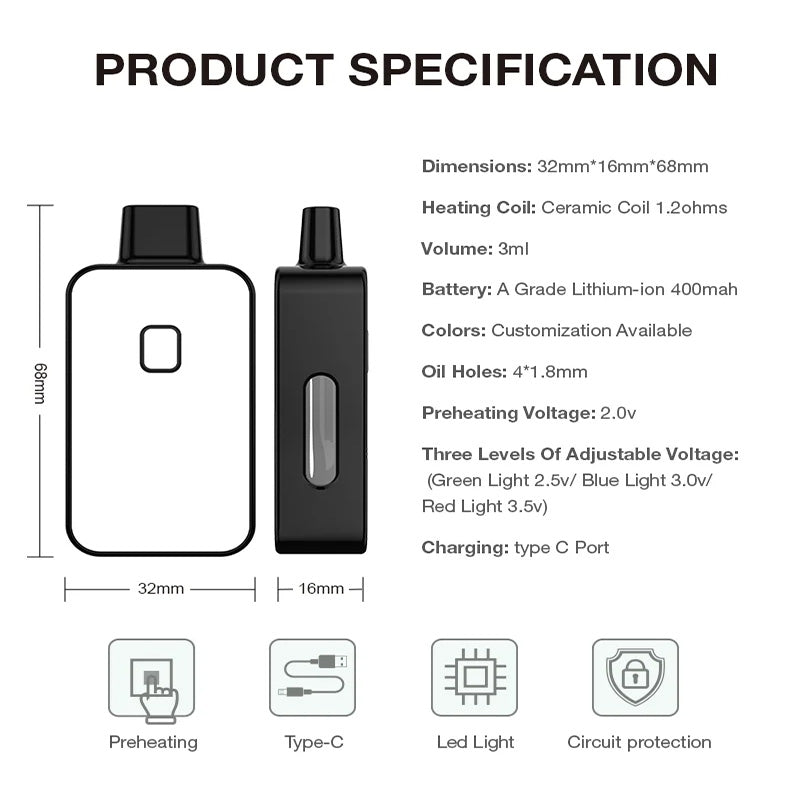 3ml CBD Vape Pen  400mah