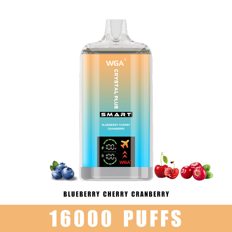 WGA Vape Blueberry Cherry Cranberry Crystal Pro Max Extra 16000 Puffs Einweg-E-Zigarette 